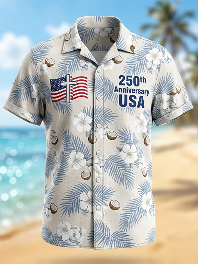 Patriotic USA 250th Anniversary Hawaiian Shirt In God We Trust Gifts For Him