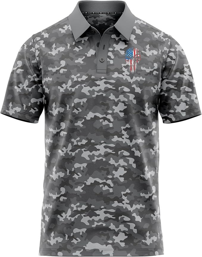 Patriotic USA Camo Polo Shirt Men's Veteran Shirt Best Gifts For Boyfriend