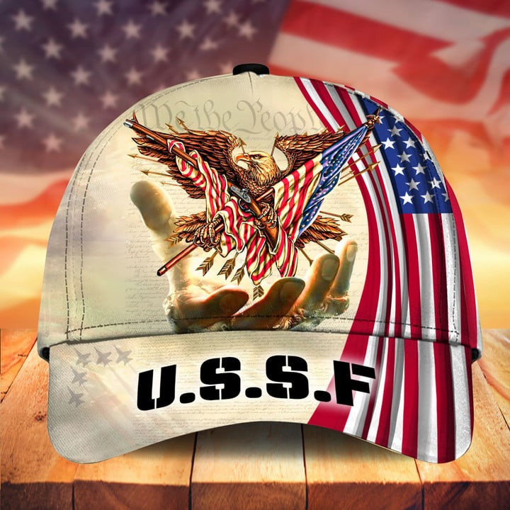 Patriotic USSF Space Force American Flag Eagle Cap Gifts for Veterans and Patriotic Days