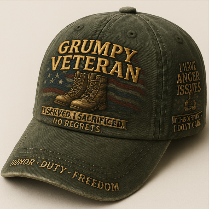 Patriotic Veterans Art Hat Grumpy Veteran Patriotic Hat Gifts For Military