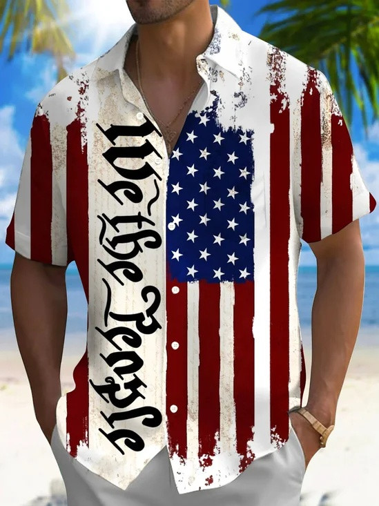Patriotic We The People Button Shirt USA 250Th Anniversary Clothing Gifts For Men