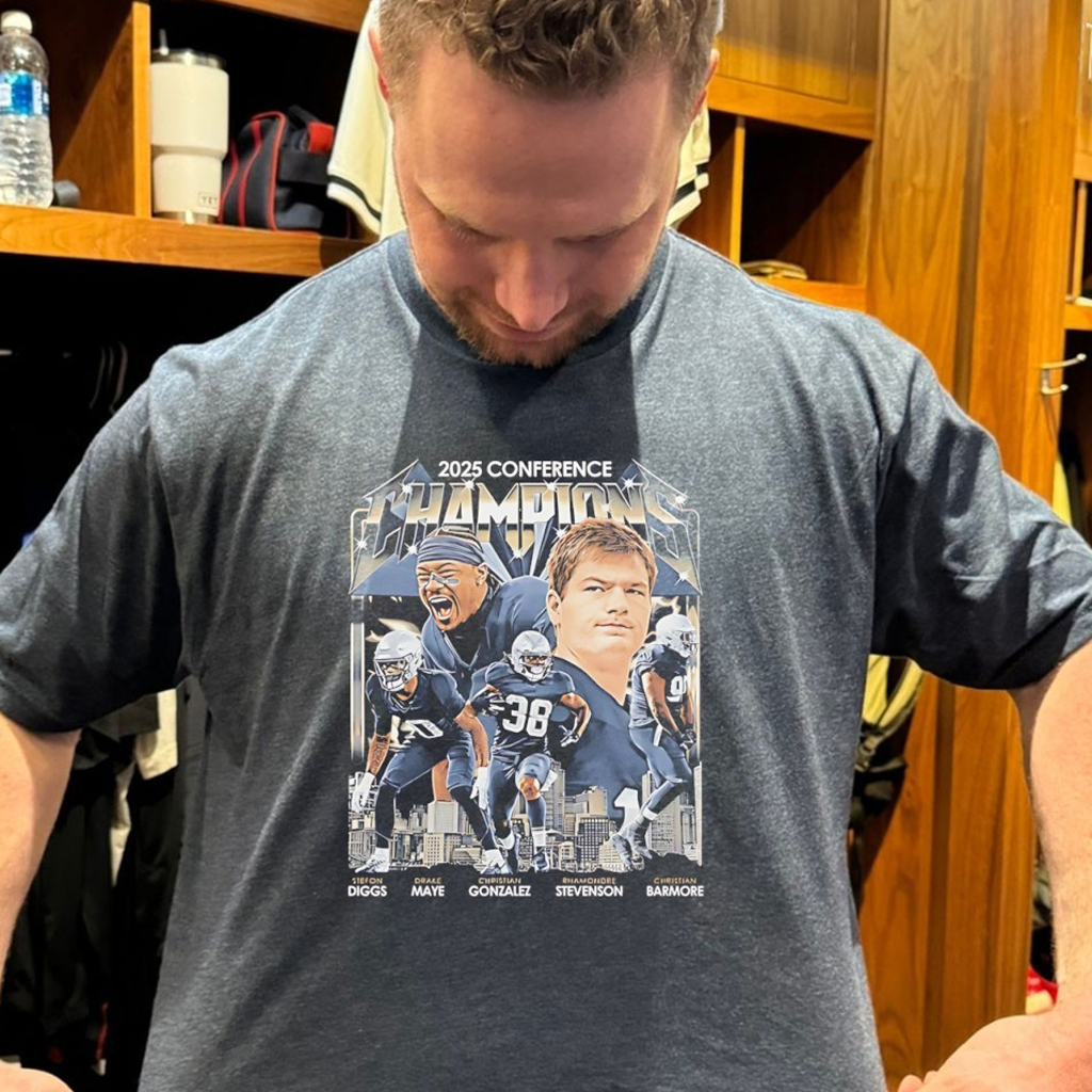 Patriots 2025 Conference Champions Player Graphic Vintage Shirt New England Football Merch