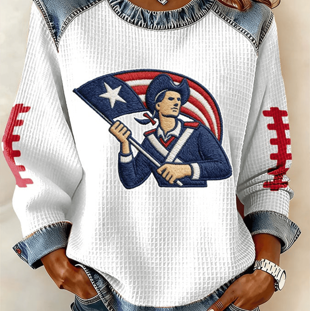 Patriots Football Sweatshirt New England Patriots Apparel Gift For Girlfriend