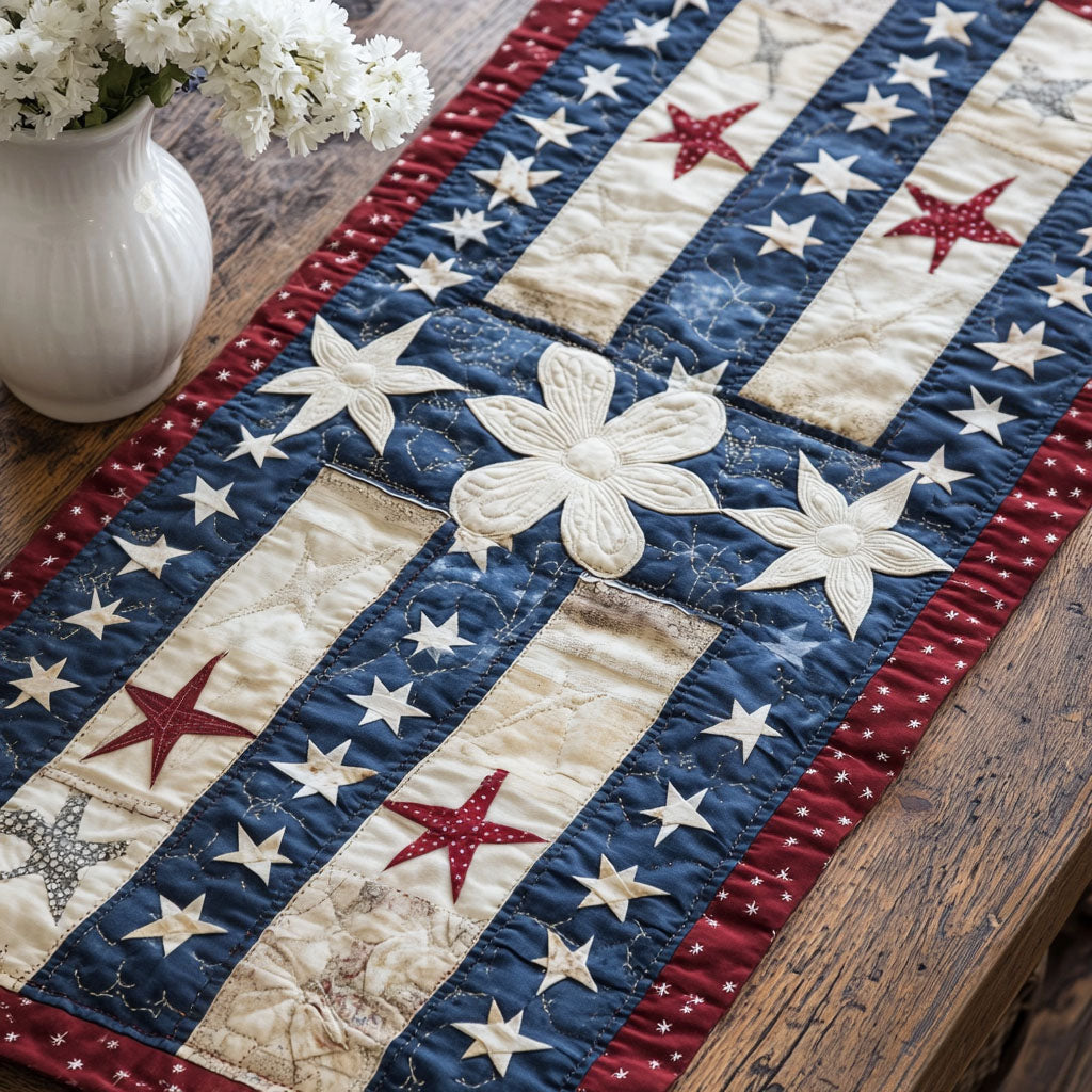 Patriots Pride Quilted Table Runner Kitchen Table Decor Patriotic Gifts For Him