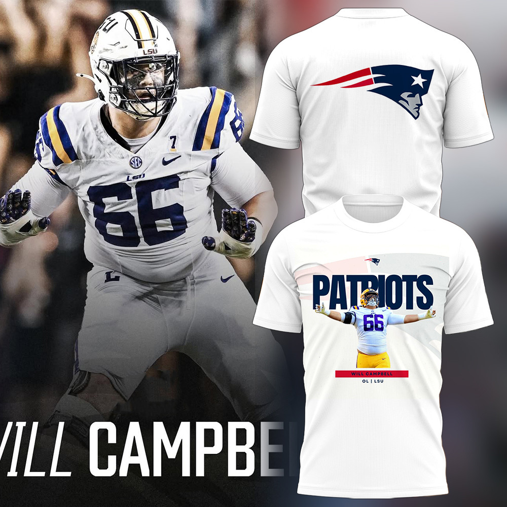 Patriots Will Campbell 2025 NFL T-Shirt Football Related Gifts