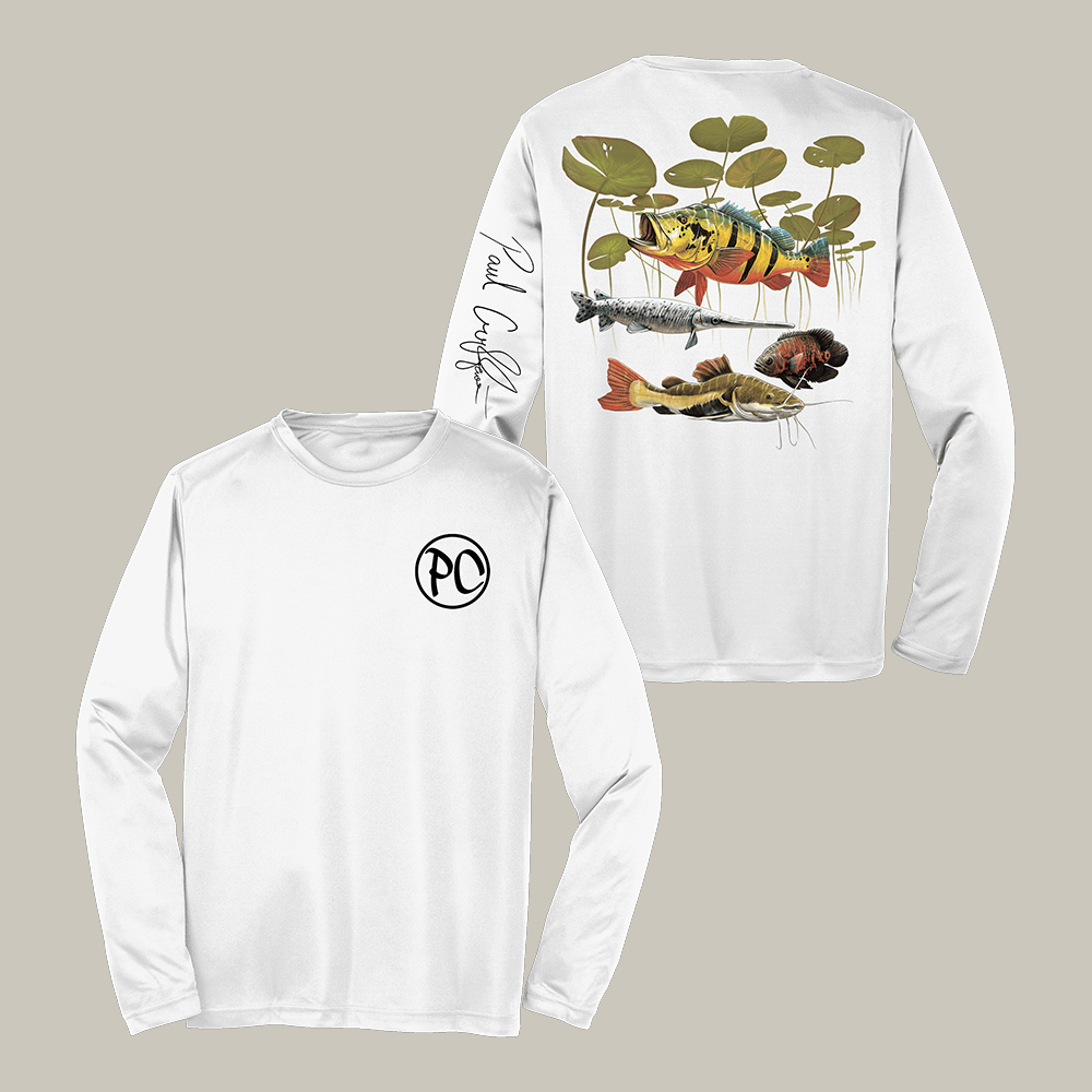 Paul Cuffaro Brand Merch Fishes Long Sleeve Shirt Paul Cuffaro Brand Apparel Fish Lovers Gifts