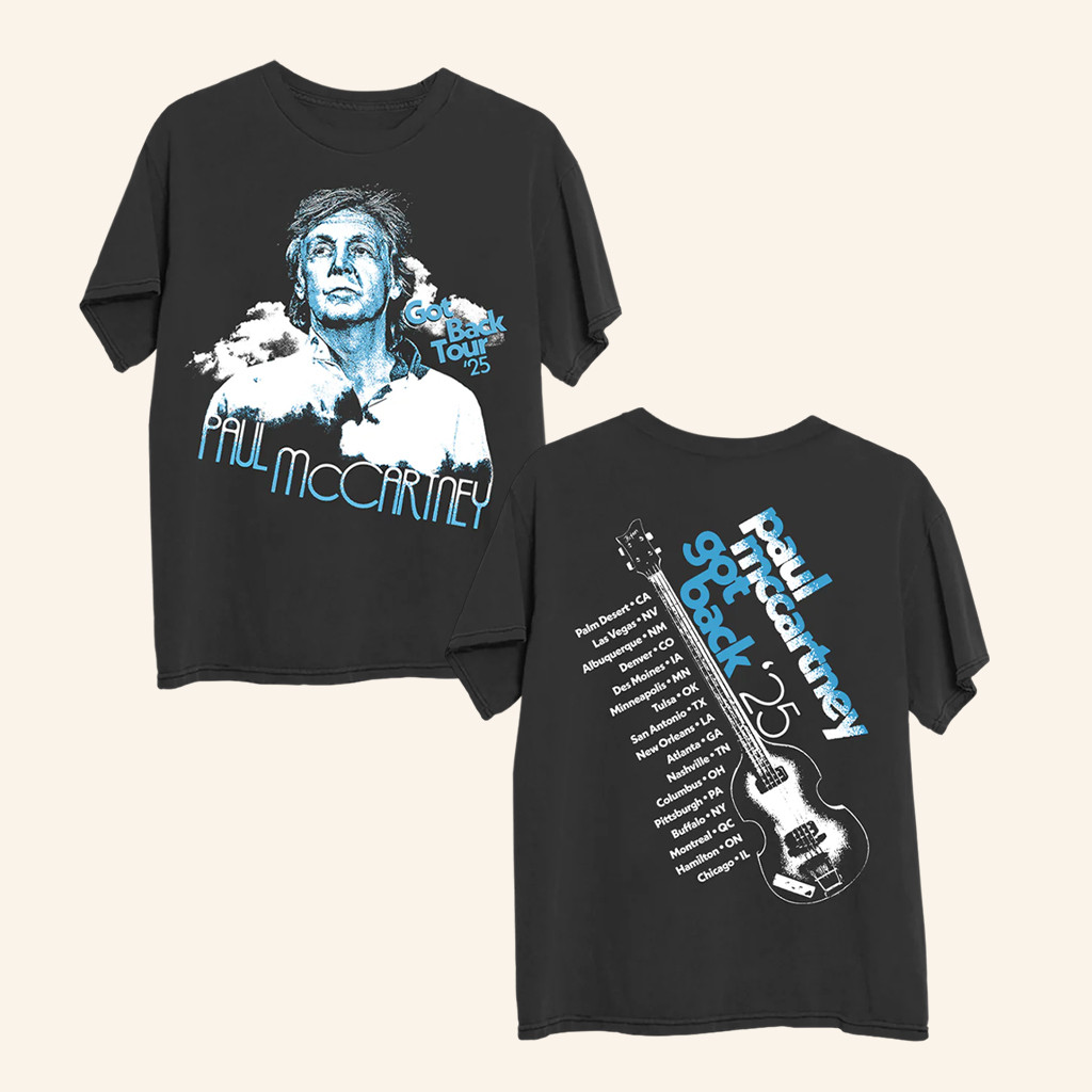 Paul McCartney Merch Got Back 2025 Tour T-Shirt Music Related Gifts For Guys Paul McCartney Merch Got Back 2025 Tour T-Shirt Music Related Gifts For Guys