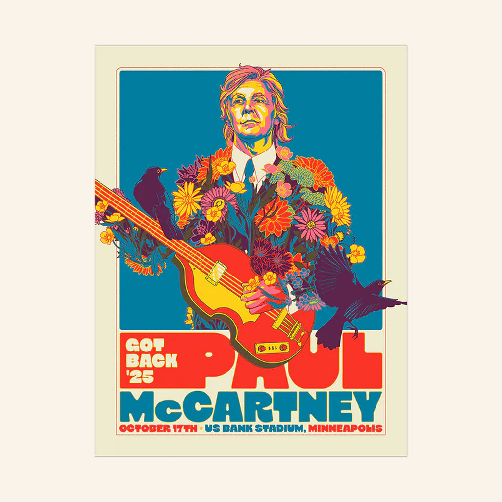 Paul McCartney Tour Merch Got Back 2025 Minneapolis Event Poster Living Room Wall Art Paul McCartney Tour Merch Got Back 2025 Minneapolis Event Poster Living Room Wall Art