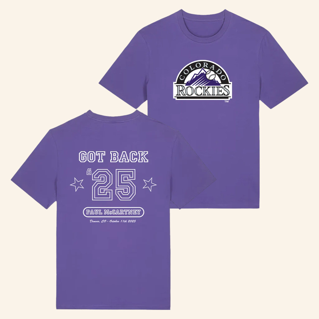 Paul McCartney Tour Merch Paul McCartney x Colorado Rockies Got Back 2025 T-Shirt Fan Apparel