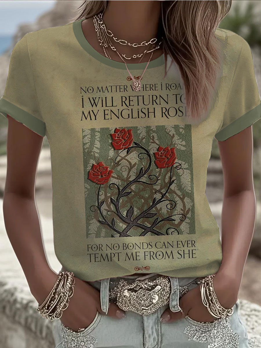 Paul Weller Merch I Will Return To My English Rose T-Shirt Great Gifts For Girlfriend