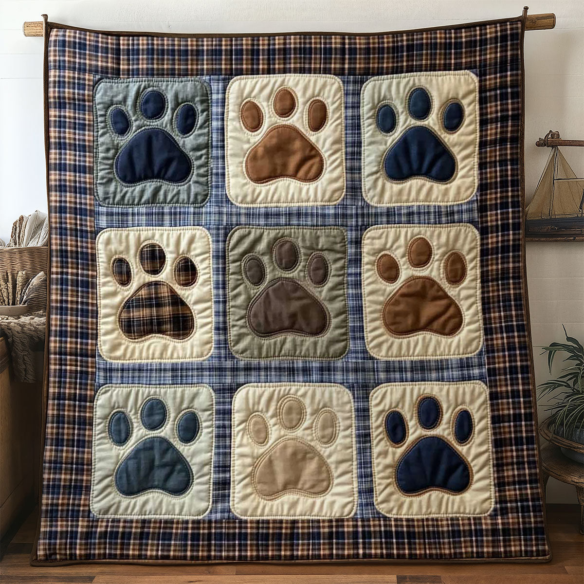 Paw Patchwork Quilt Unique Quilt Blanket Gift for Special Occasions