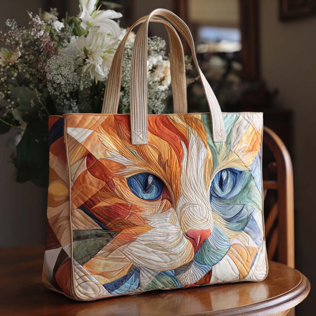 Paw Portrait Quilted Tote Bag Fun Fall Gift Ideas