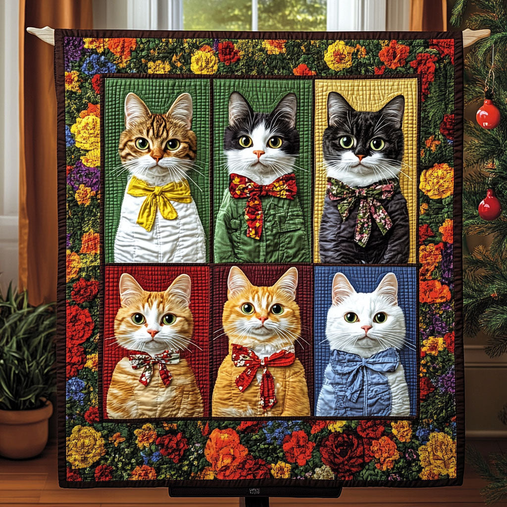 Paw Prints of Love Quilted Blanket Presents For Cat Lovers