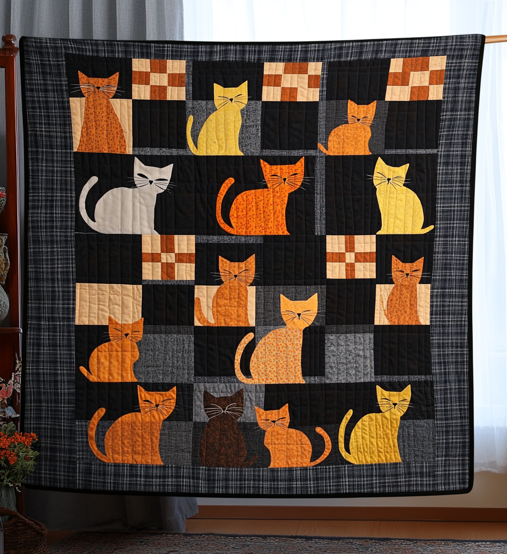 Paw Prints Quilted Blanket Cat Christmas Gifts