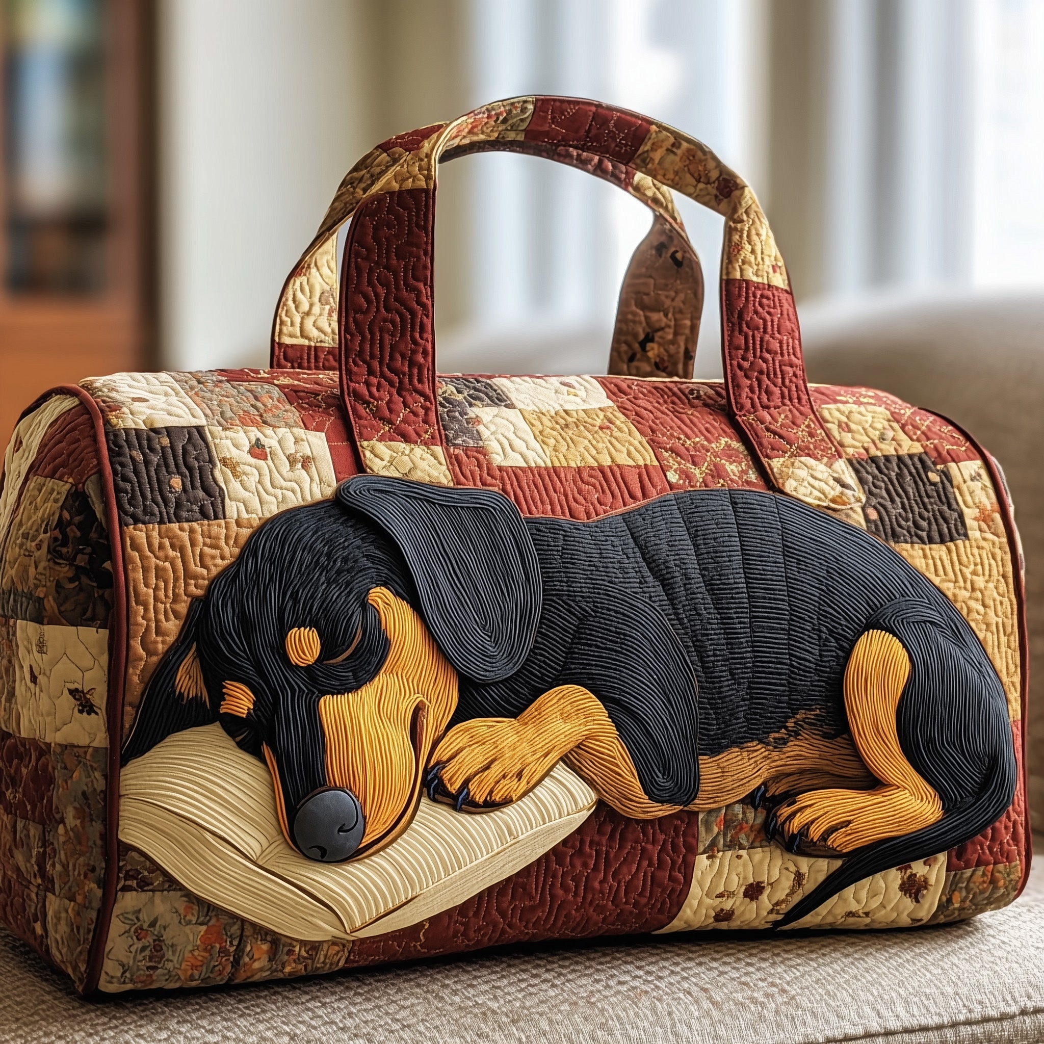 Pawfect Snooze Quilted Duffle Bag Independence Day Gift Idea