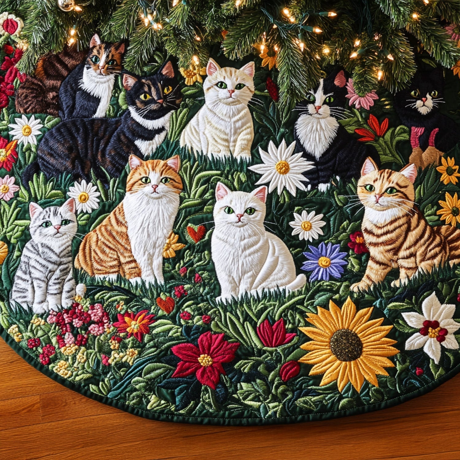 Pawprint Garden Quilted Christmas Tree Skirt Christmas Tree Skirt Gift That Brings Joy