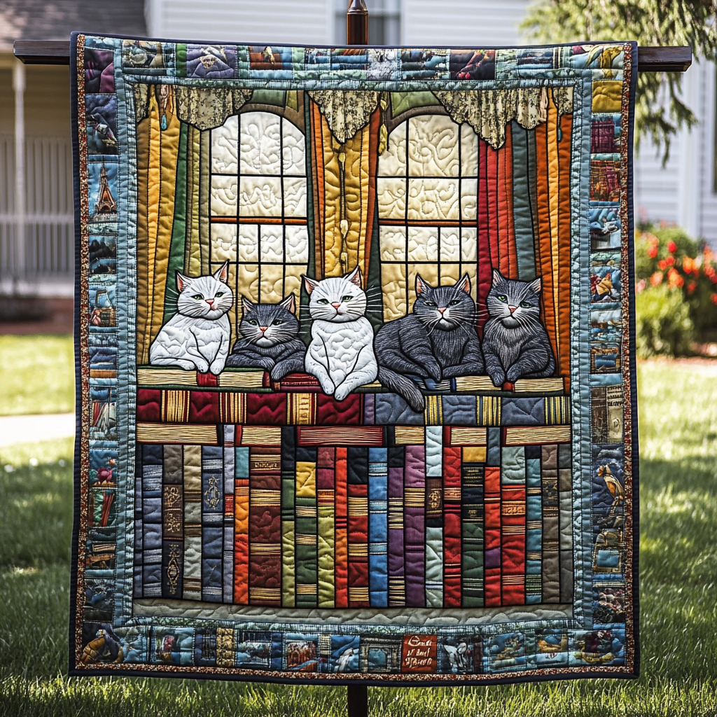 Paws and Pages Quilted Blanket Gifts For Cat Owners