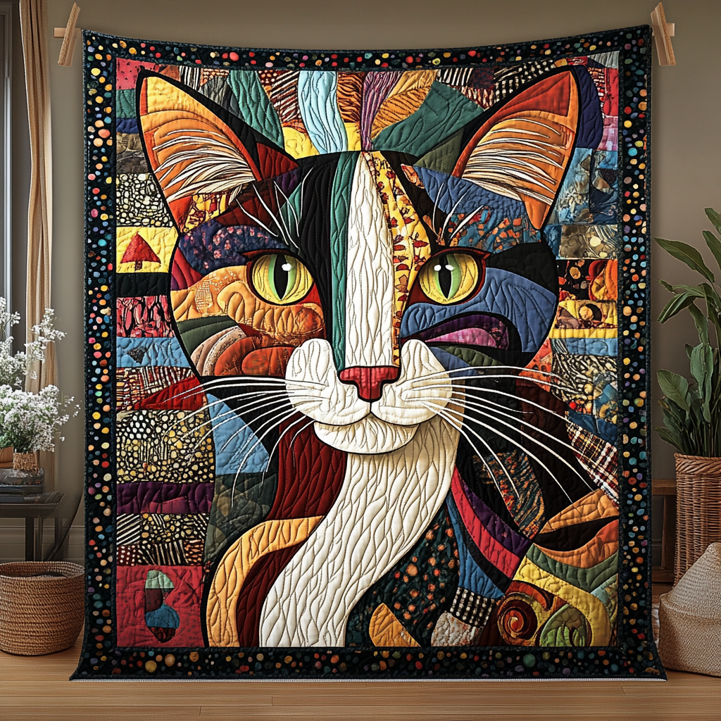 Paws and Purrs Quilted Blanket Gifts For Cat Owners