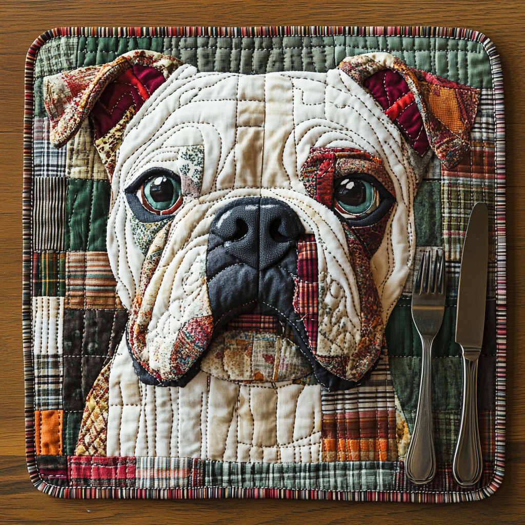 Paws and Wrinkles Quilted Place Mat Christmas House Decor Best Presents For Dog Owners