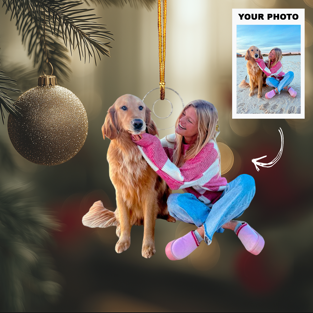 Paws Smiles Personalized Photo Mica Ornament Customized Your Photo Ornament Christma