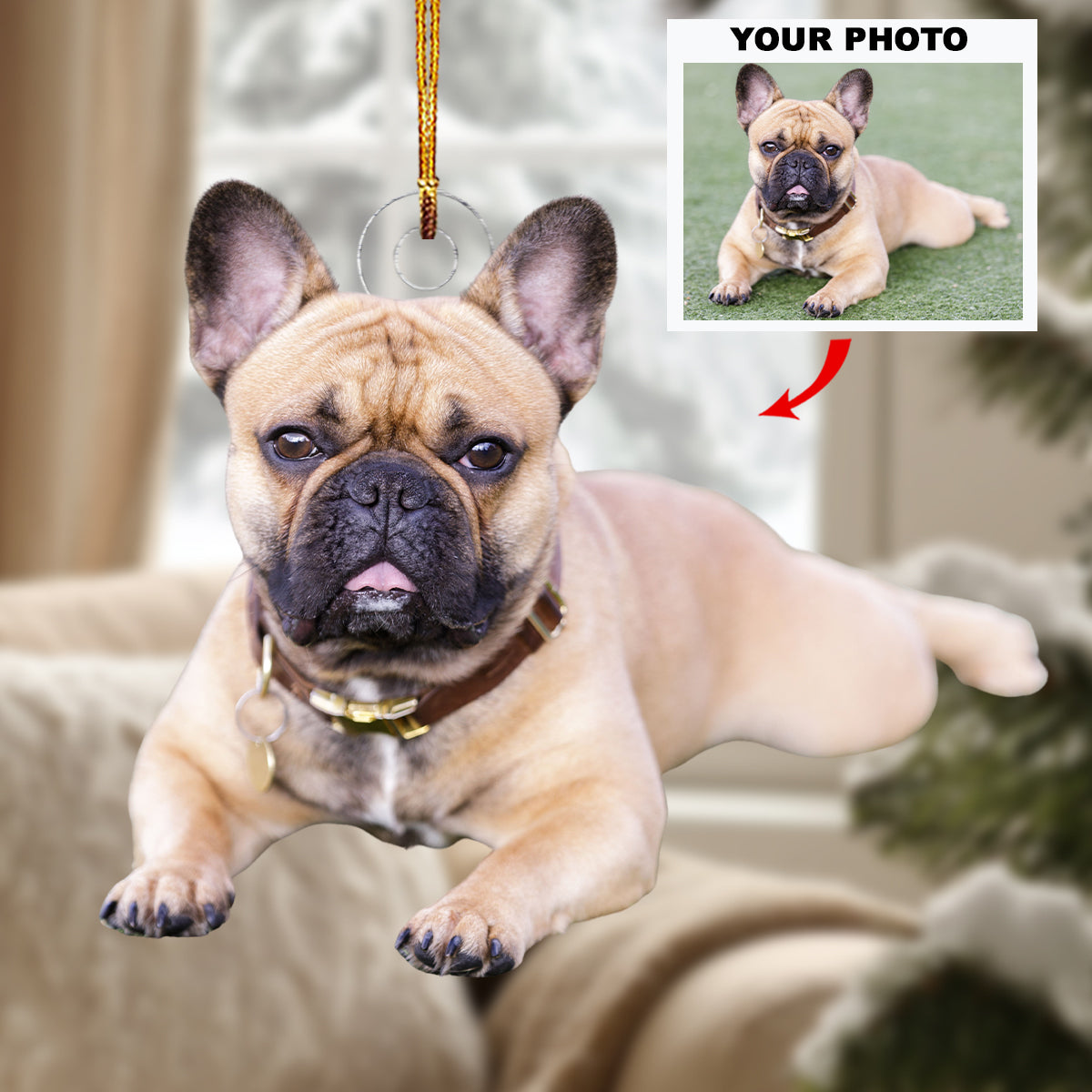 Pawsitive Vibes Only Personalized Photo Mica Ornament Christmas Gift For Dog Lovers Do