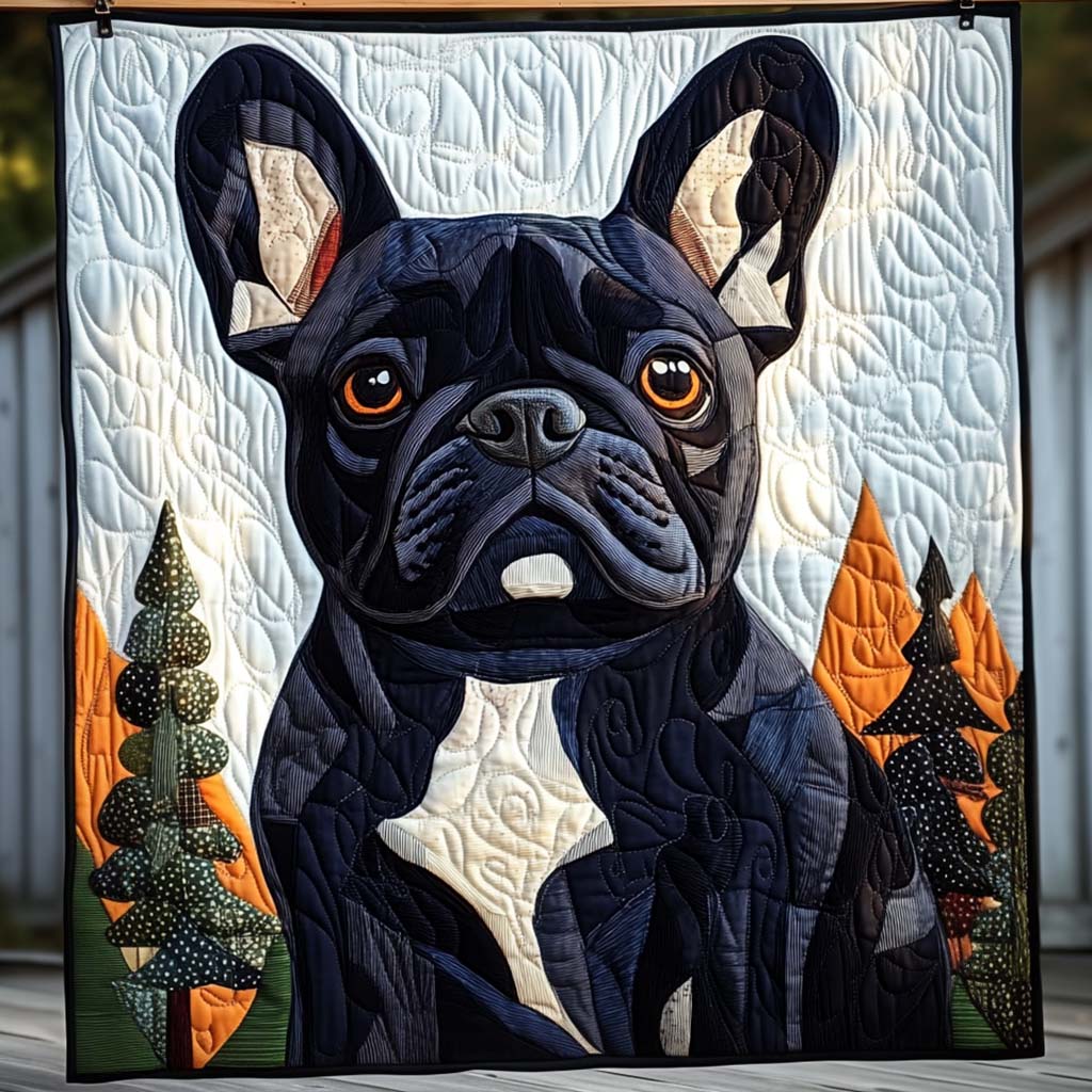Pawsome French Quilted Blanket Gifts For French Bulldog Owners
