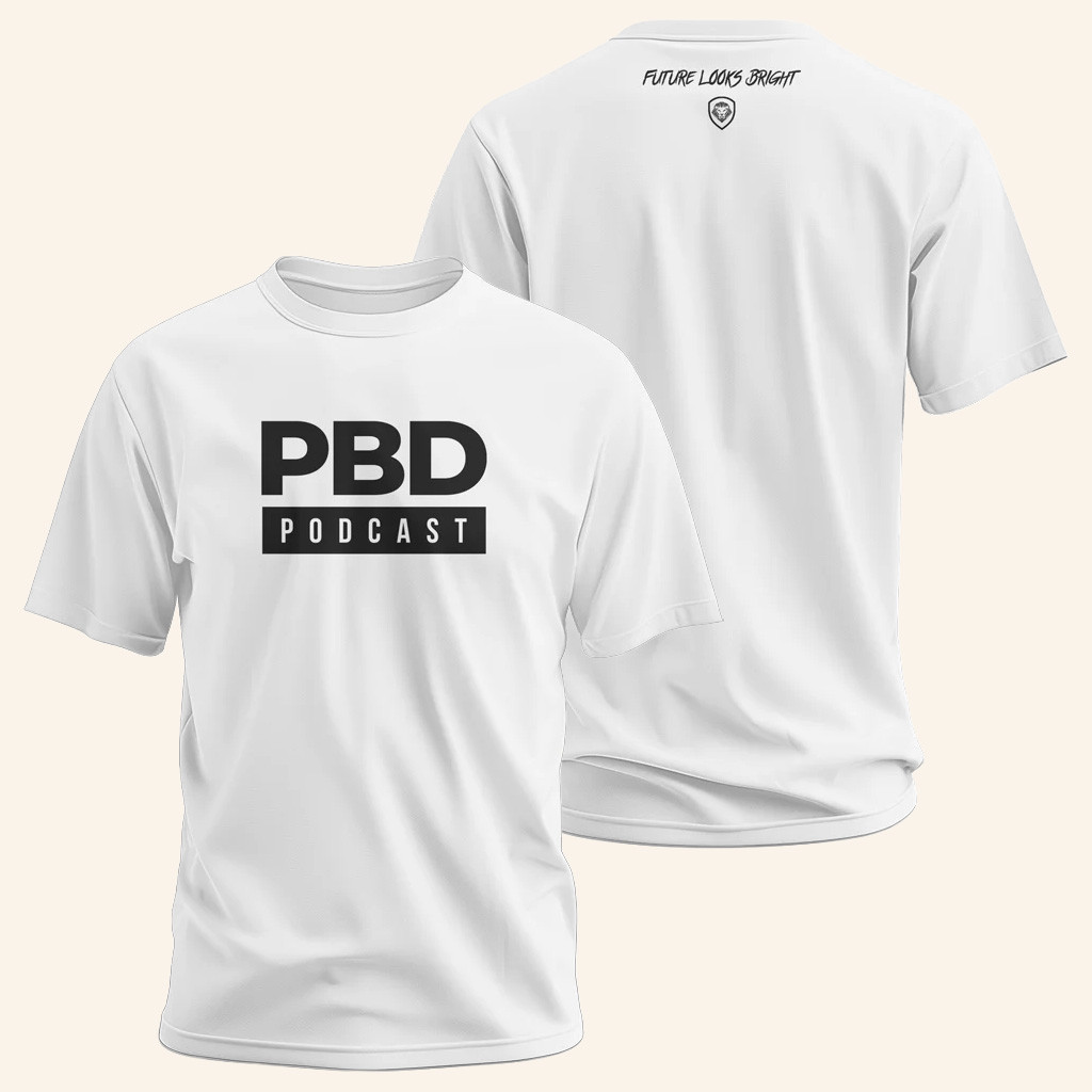 PBD Podcast Merch PBD Podcast Future Look Bright White Shirt Dad Christmas Gifts