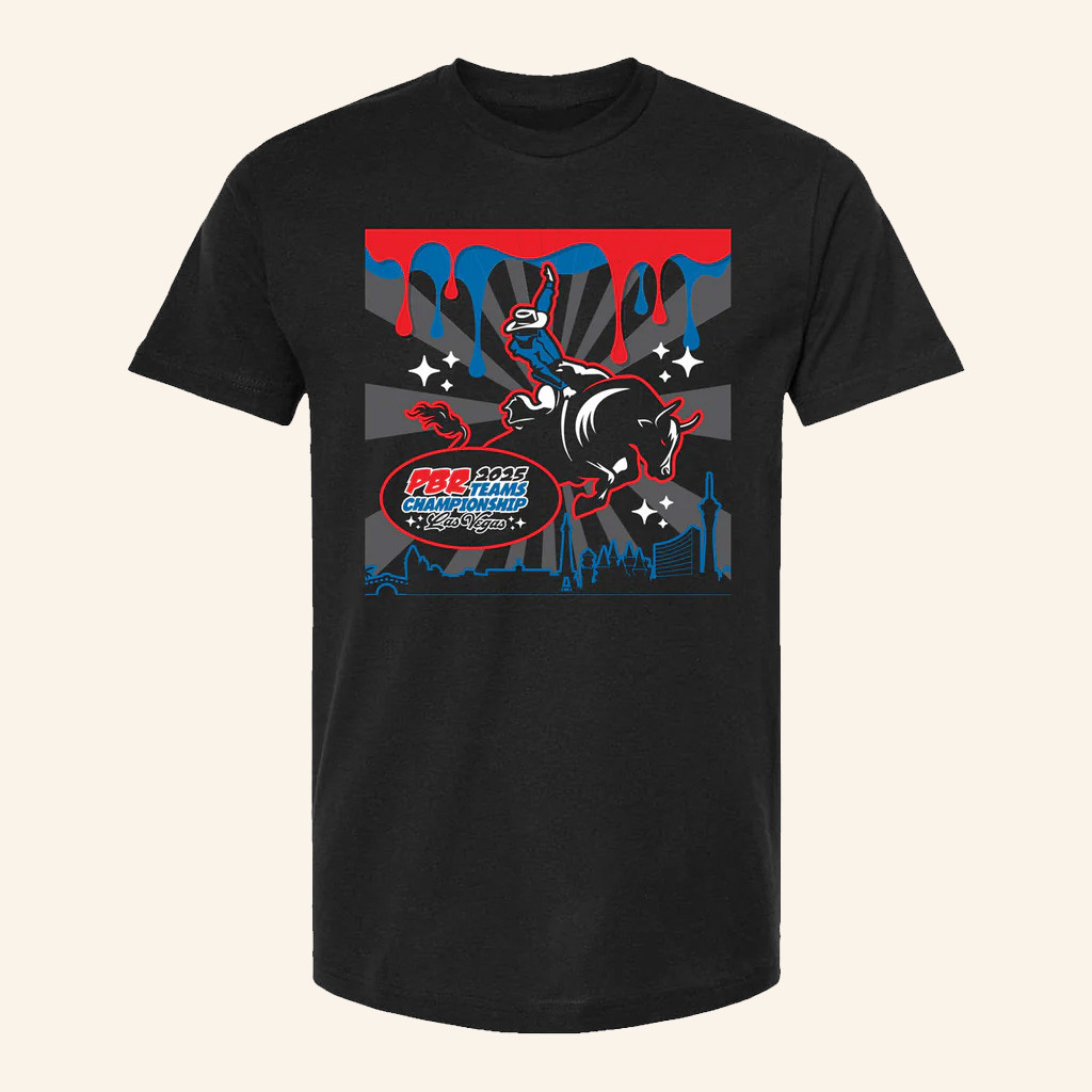 PBR Merch PBR 2025 Teams Championship Drip Black T-Shirt Husband Christmas Gift Ideas