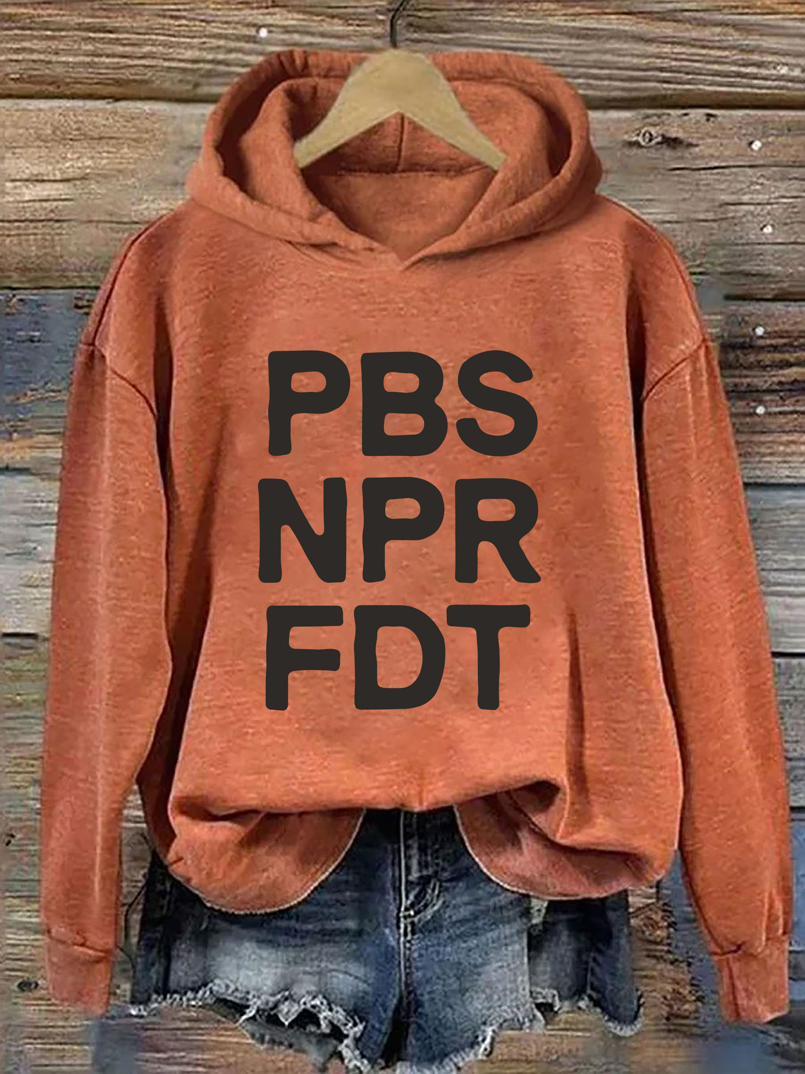 Pbs Npr Fdt Hoodie Humorous Style Funny Hooded Sweatshirt Gift Ideas For Sister