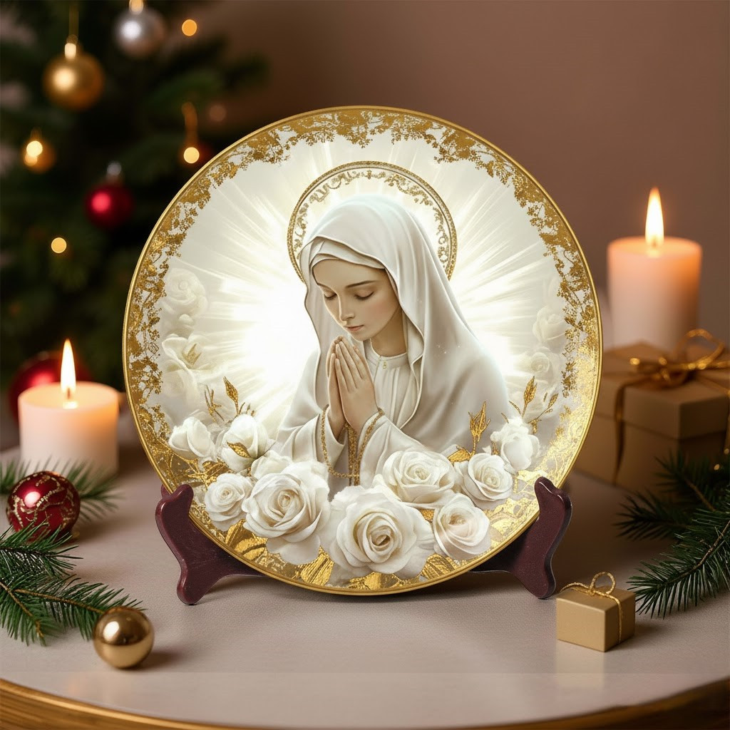 Peace And Faith Christmas Ceramic Plate Best Xmas Faith Based Gifts For Her