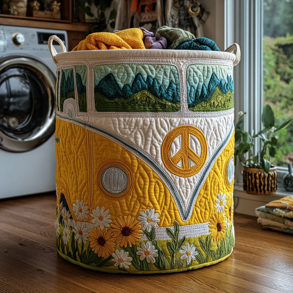 Peace Ride Quilted Laundry Basket New Year Merch Gift