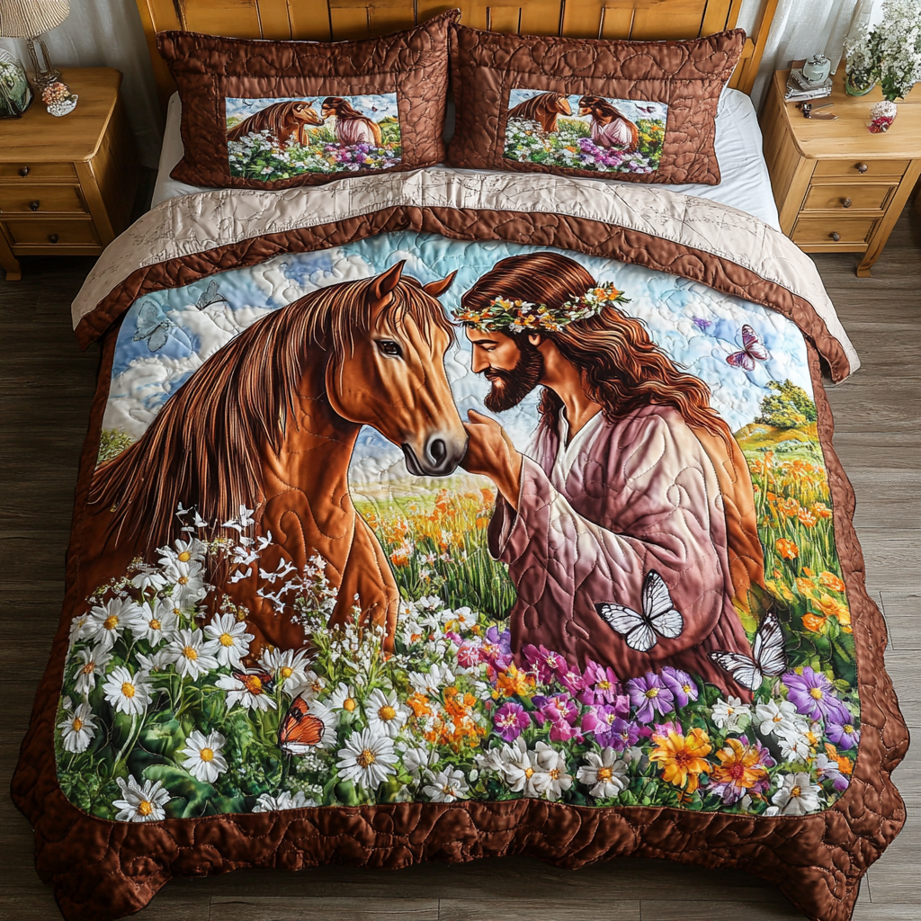Peace Touch Quilted Bedding Set Useful Gifts For Horse Owners