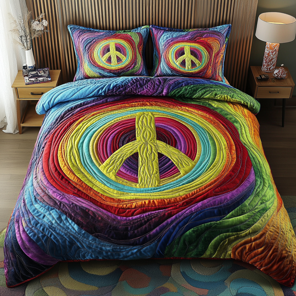 Peaceful Dreams Quilted Bedding Set Personalized Bedding Set Gift for Couples