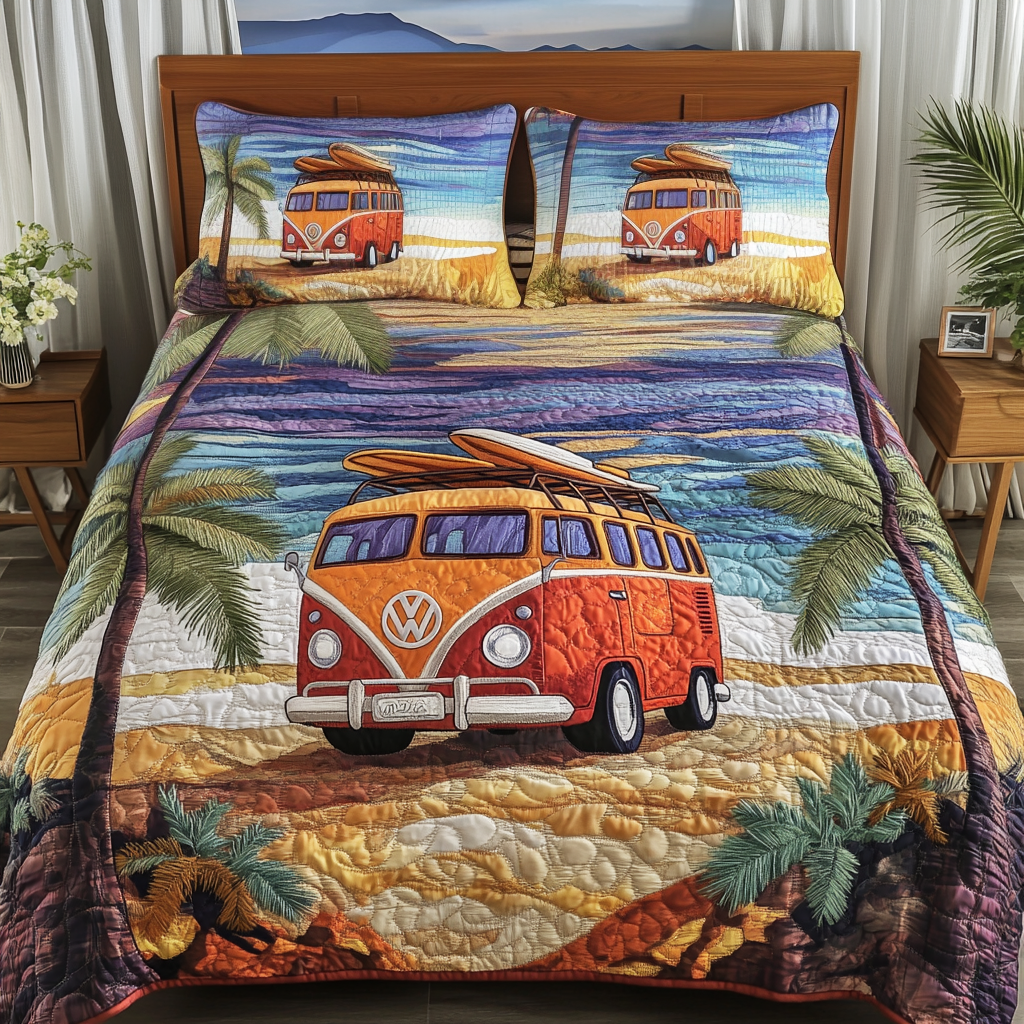 Peaceful Drive Quilted Bedding Set Warm and Elegant Bedding Gift Set for Every Home