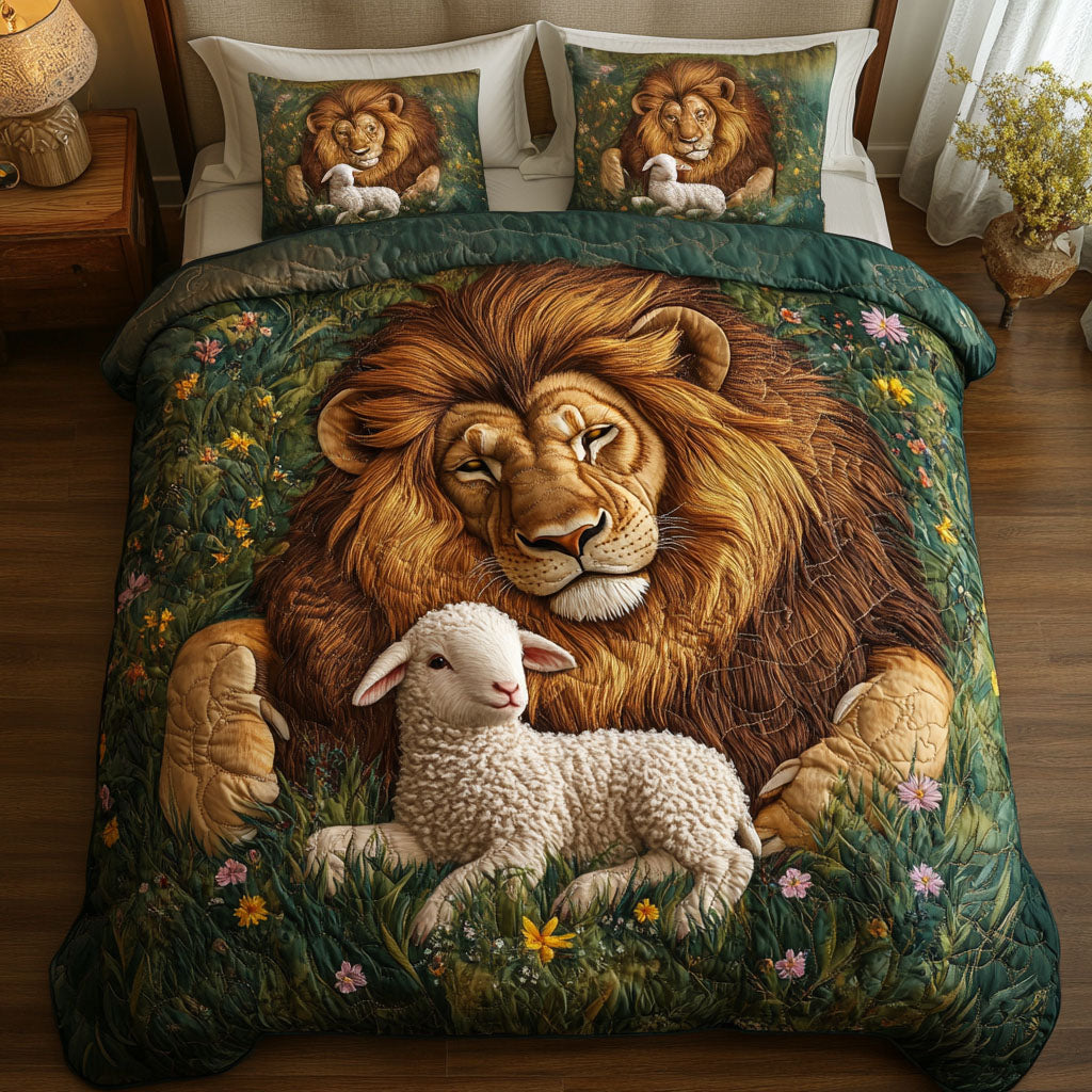 Peaceful Embrace Quilted Bedding Set Perfect Bedding Gift Set for Family and Friends