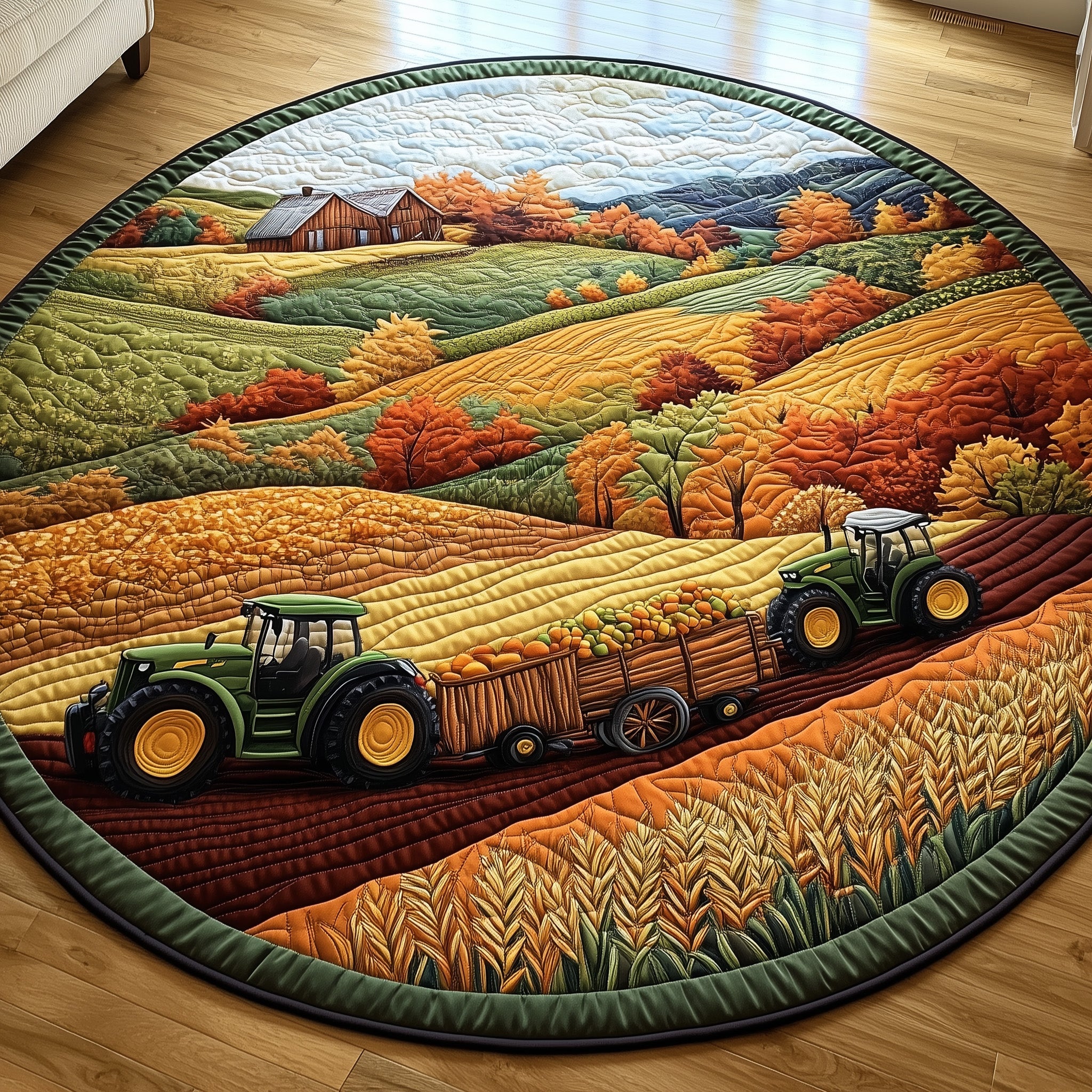Peaceful Farm Life Quilted Round Mat Gftohd7631 Gift For Boyfriend