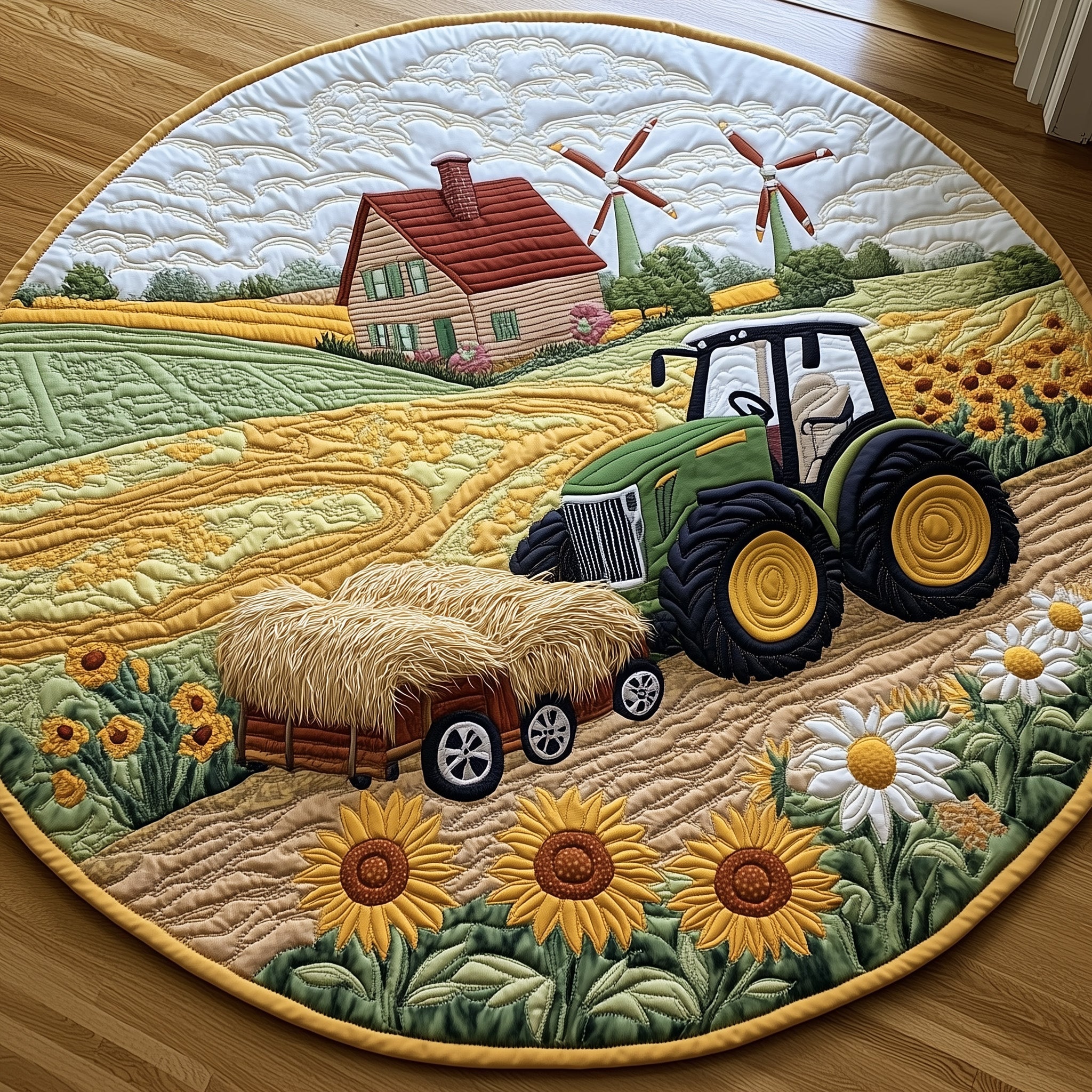 Peaceful Farm Life Quilted Round Mat Gftohd7633 Christmas Gift
