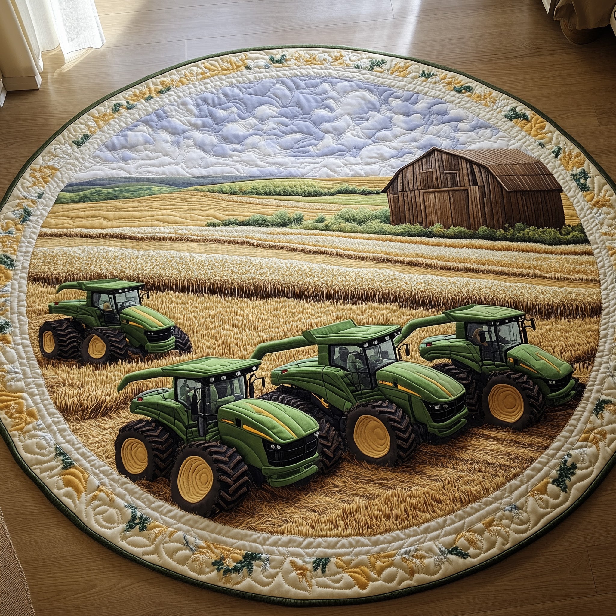 Peaceful Farm Life Quilted Round Mat Gftohd7635 Gift For Kids