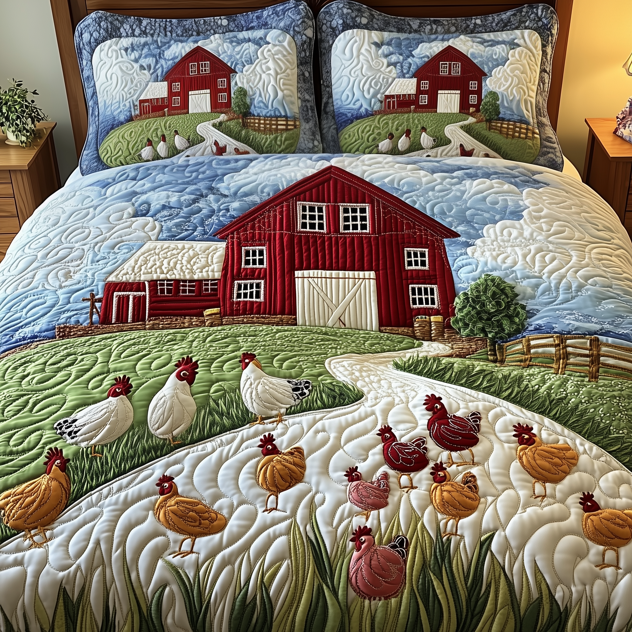 Peaceful Farmhouse Quilted Bedding Set Best Gifts For Farmers