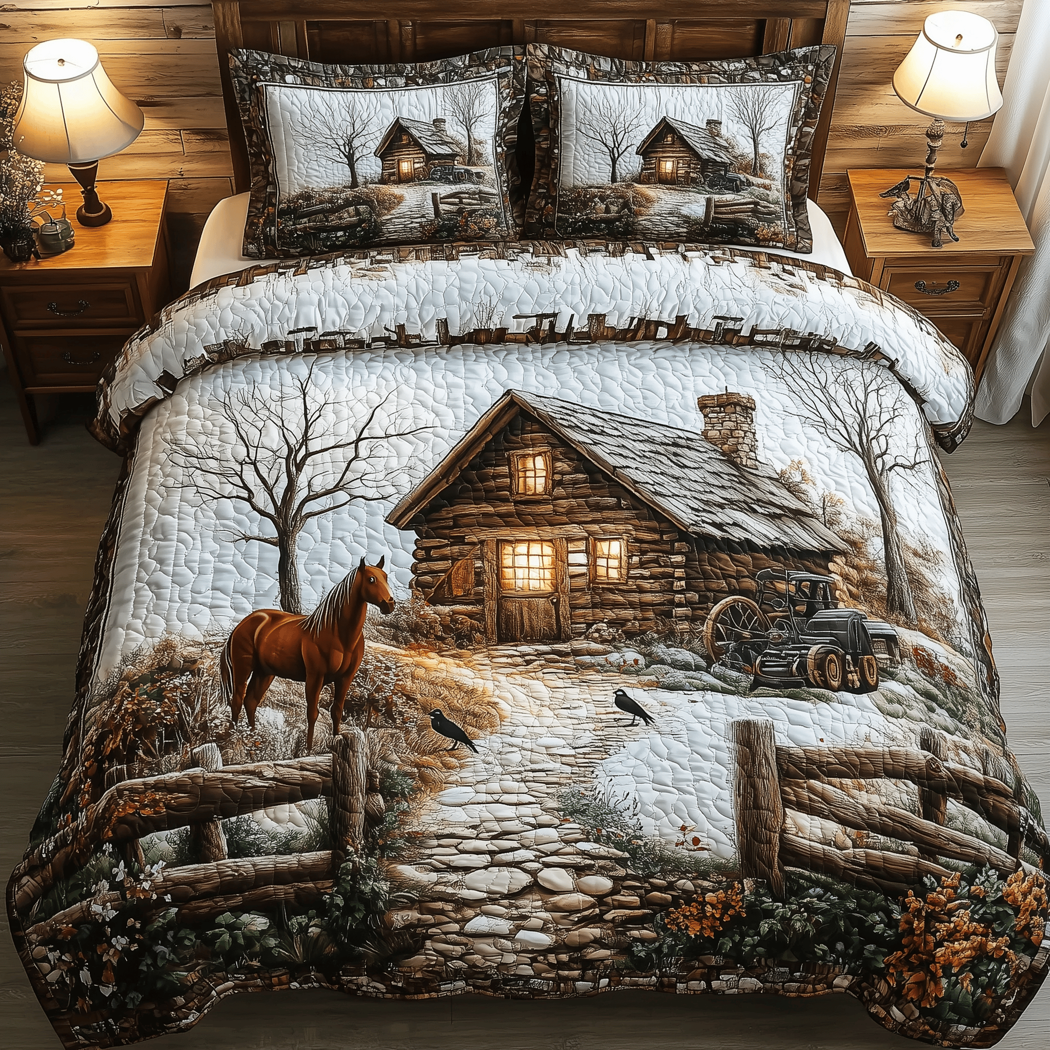 Peaceful Farmhouse Quilted Bedding Set Gifts For Ranchers