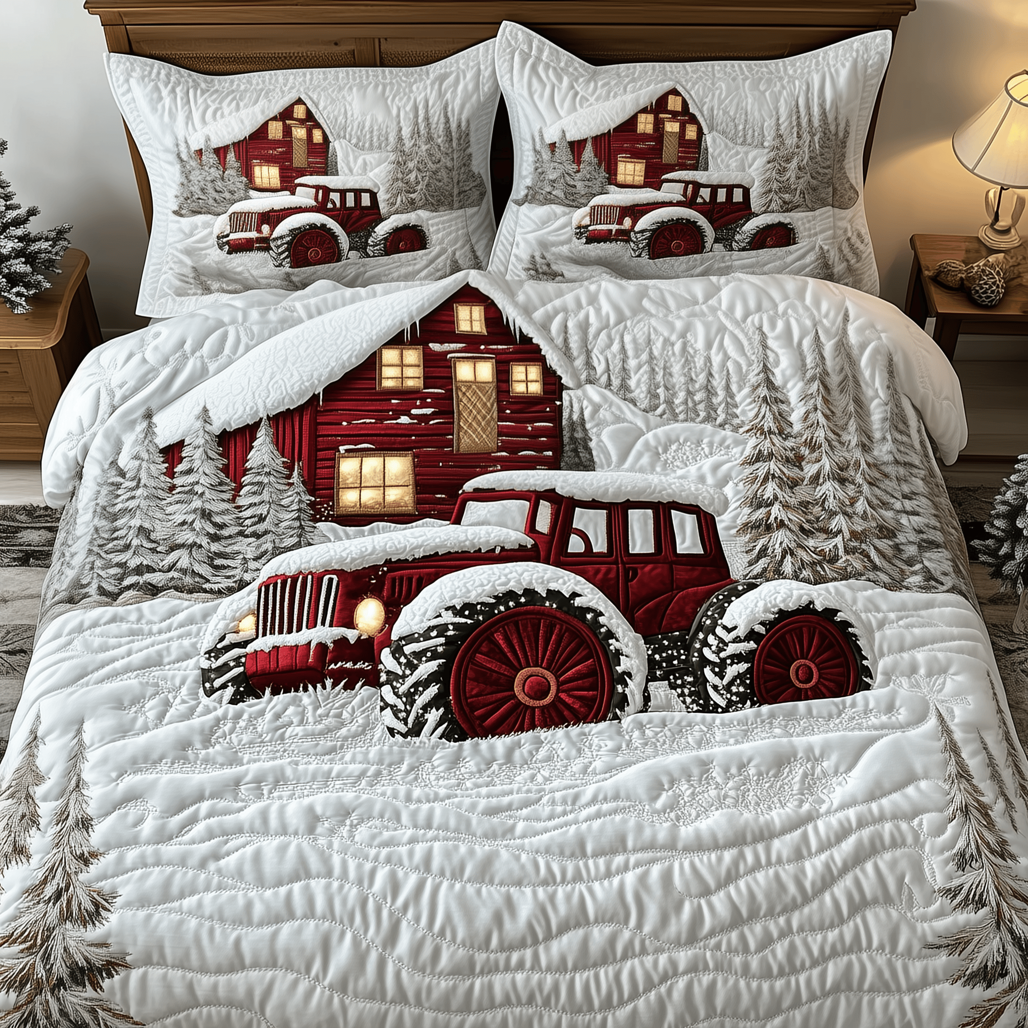 Peaceful Farmhouse Quilted Bedding Set Unique Gifts For Farmers