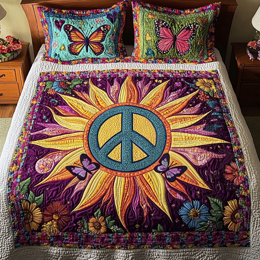 Peaceful Garden Quilted Bedding Set Exclusive Bedding Gift Set for Luxury Sleep