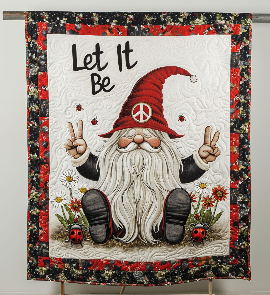 Peaceful Gnome Retreat Quilted Blanket Cute Blankets For Teens