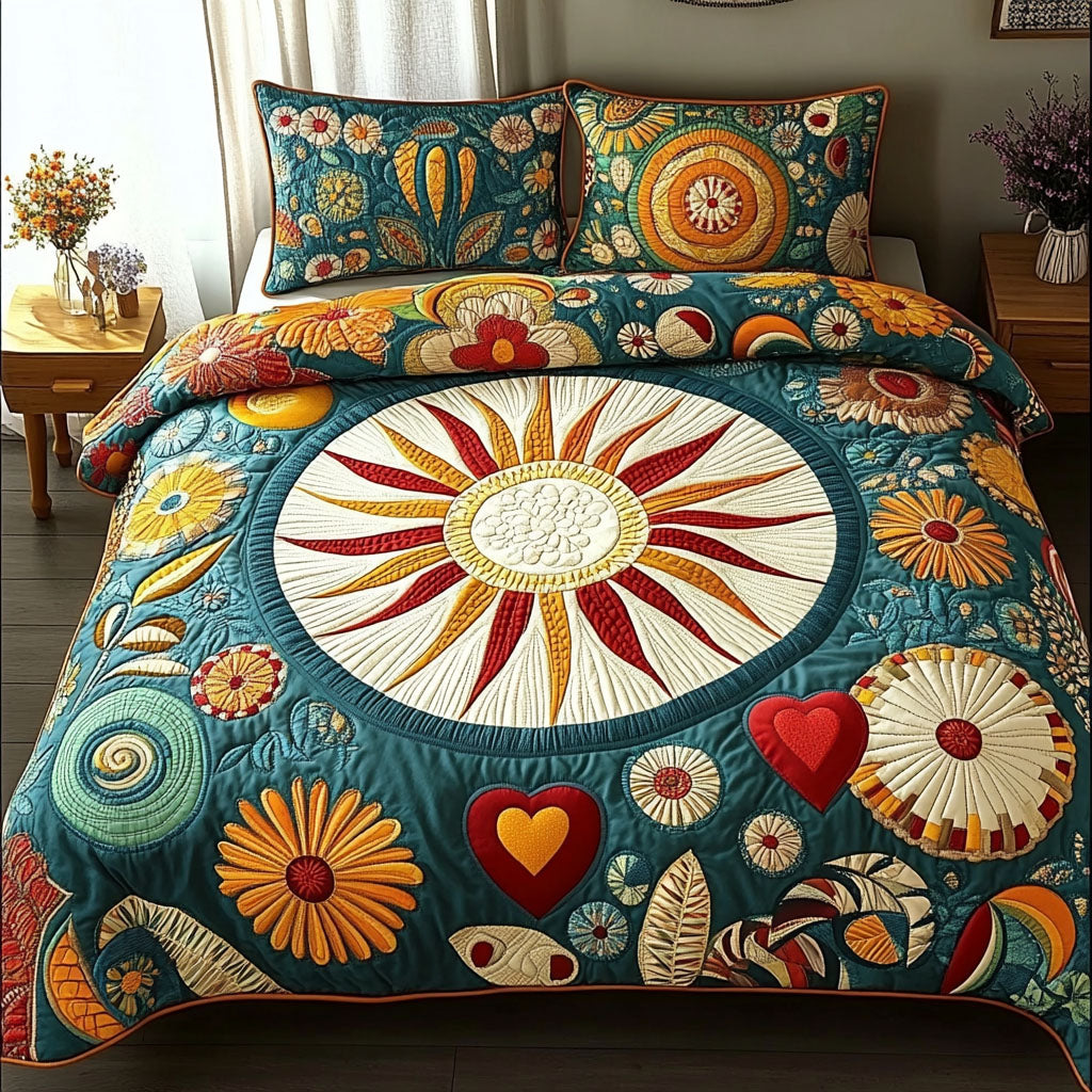 Peaceful Meadow Quilted Bedding Set Bedroom Decorations Hippie Gifts Ideas For Her