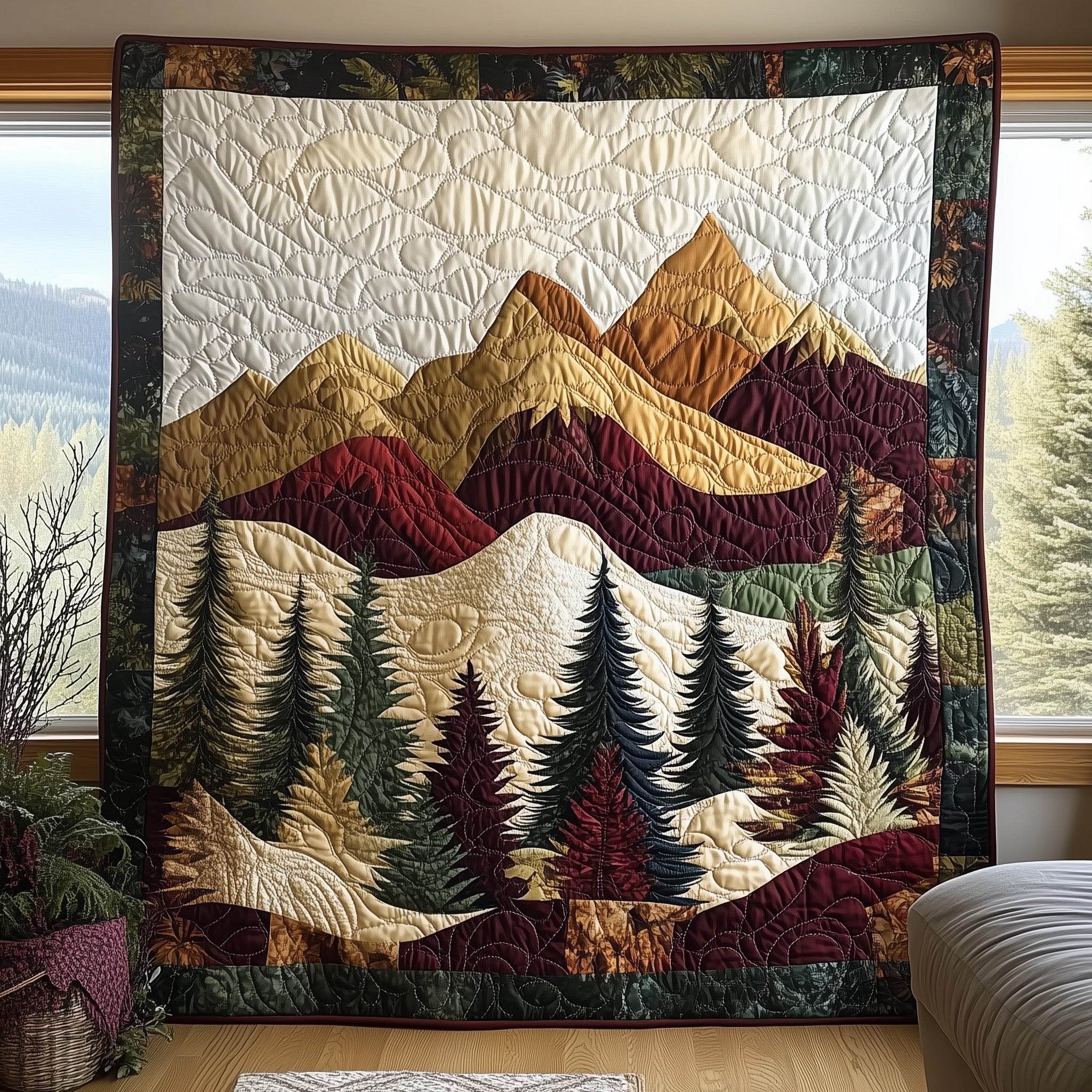 Peaceful Mountain Quilted Blanket Merchandise Throw BlanketPandora Charms Daughter