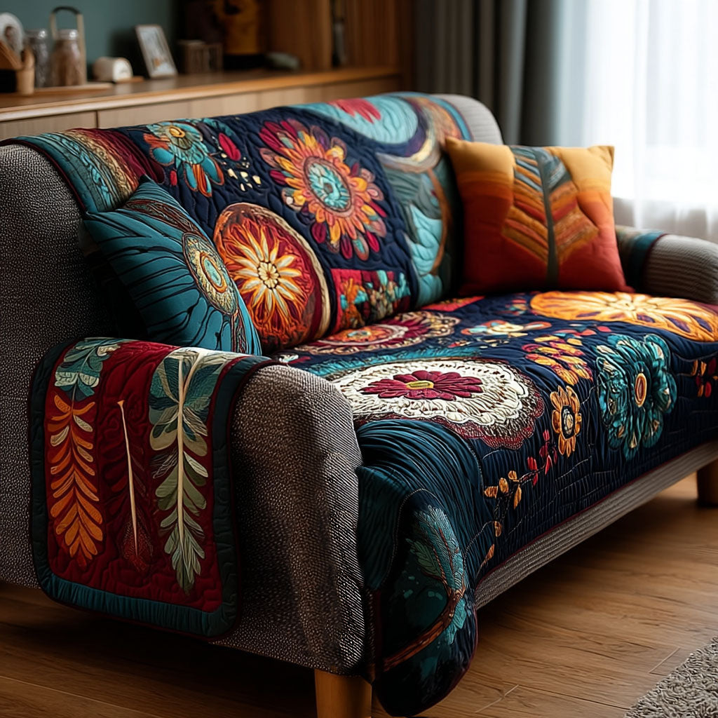 Peaceful Nomad Quilted Sofa Cover Living Room Decor Ideas Unique Gifts For Family