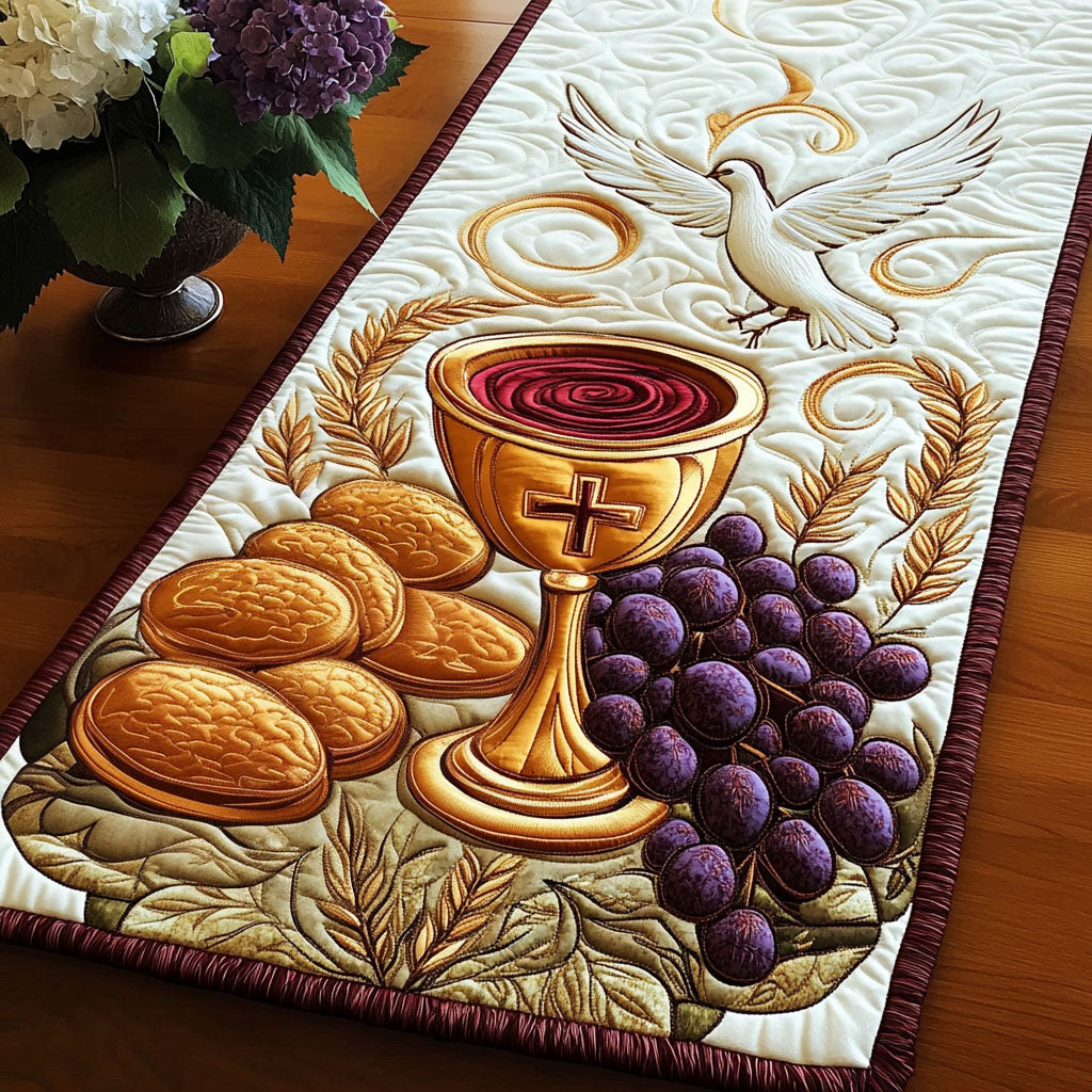 Peaceful Offering Quilted Table Runner Christmas Table Runner Decor Jesus Christmas Gifts