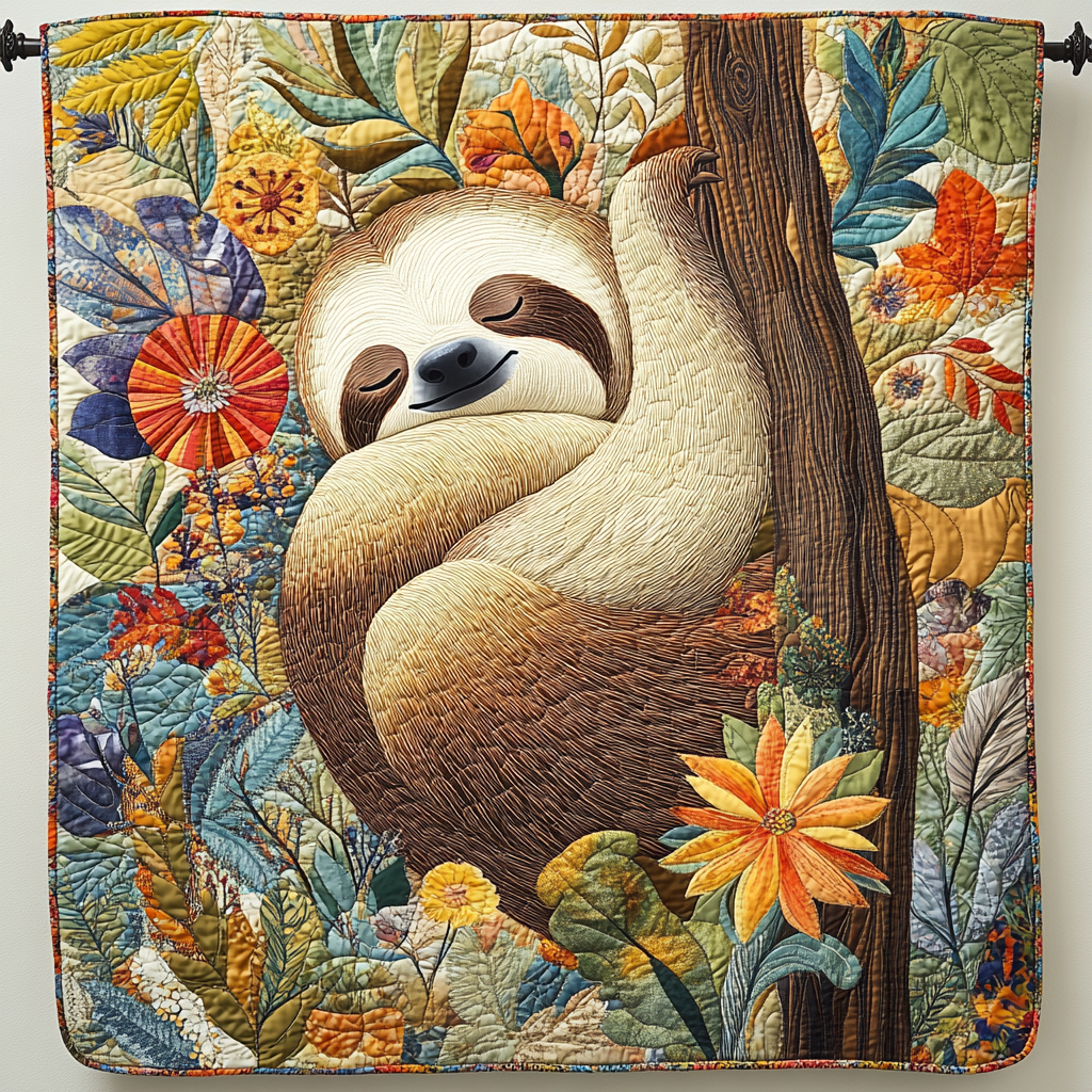 Peaceful Paws Quilted Blanket Sloth Present Ideas