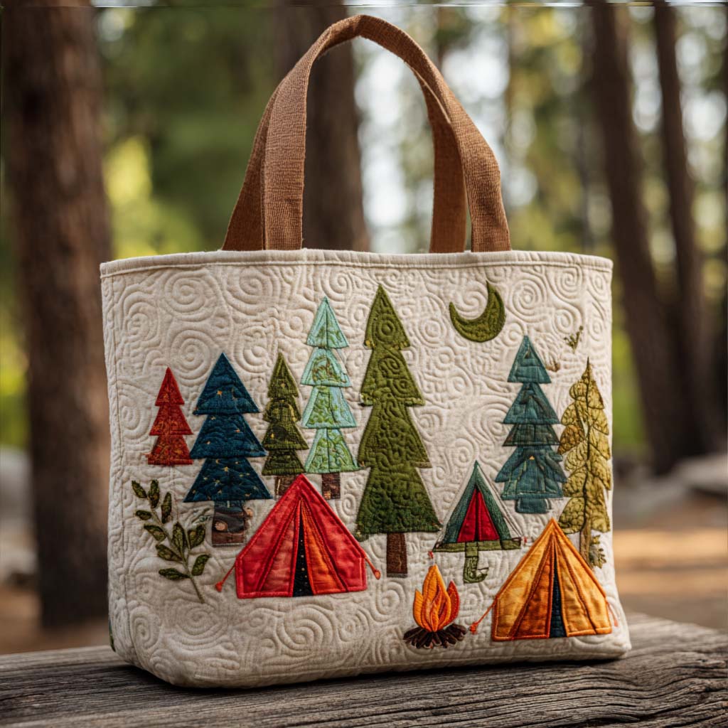 Peaceful Pines Quilted Tote Bag Best Camping Gifts 2025