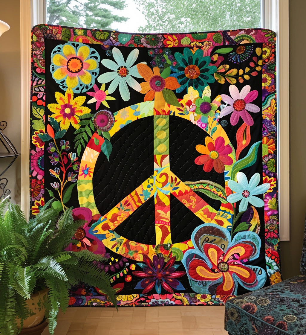 Peaceful Psychedelia Quilted Blanket Cute Blankets For Teens